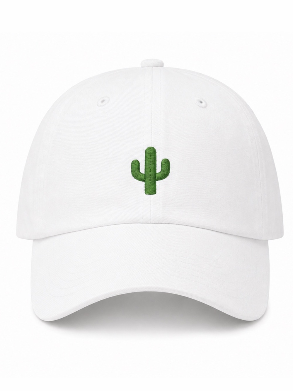 🌵 White Cactus Embroidered Dad Hat Minimal Adjustable Desert, Unisex West Coast